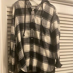 Aerie Womens Hooded Flannel